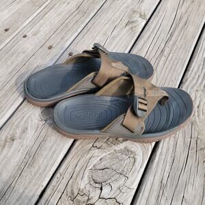 Keen Solr Toe Post Flip Flop Sandals Buckle Strap Sport Beach Green Mens Size 7